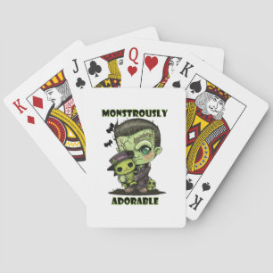 Cute Frankenstein Monster with plushie Playing Cards