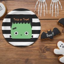 Cute frankenstein trick or treat striped