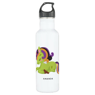 Cute Frankenstein Unicorn Halloween Drawing 710 Ml Water Bottle