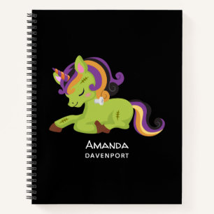 Cute Frankenstein Unicorn Halloween Notebook