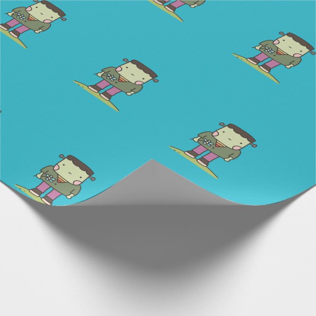 Cute Frankenstein Wrapping Paper (Corner)