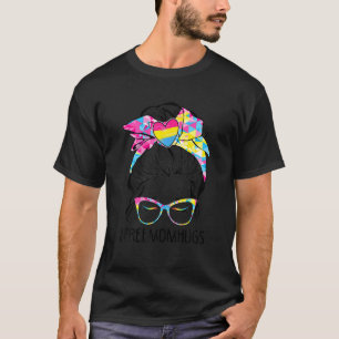 Cute Free Mum Hugs Messy Bun Pansexual Pride Rainb T-Shirt