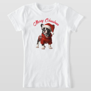 Cute French Bulldog and Santa Hat T-Shirt