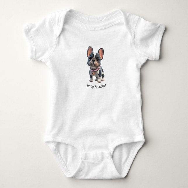 Cute French Bulldog Baby Bodysuit (Front)