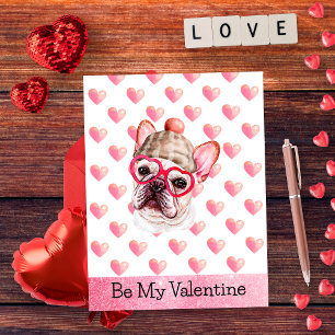 Cute French Bulldog Be My Valentine Dog Valentines Holiday Postcard