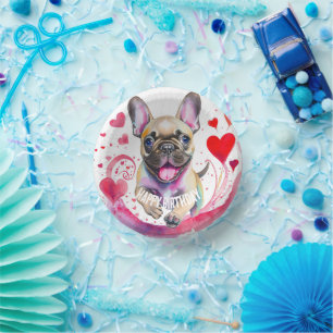 Cute French Bulldog Birthday Paper Plate