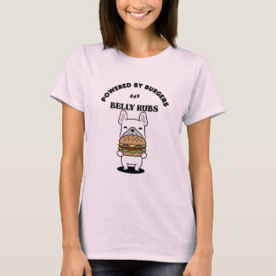 Cute French Bulldog Burger Lover Design T-Shirt