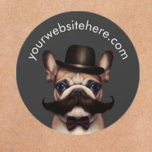 Cute French Bulldog Business Promotional  Classic Round Sticker