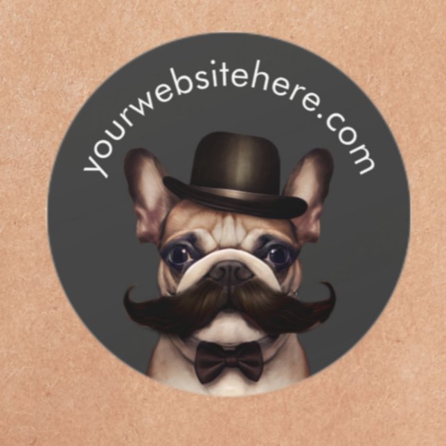 Cute French Bulldog Business Promotional  Classic Round Sticker (Creator Uploaded)