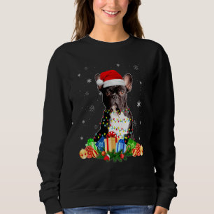 Cute French Bulldog Christmas Lights Santa Puppy D Sweatshirt