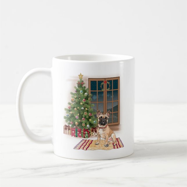 Cute French Bulldog Christmas Mug (Left)