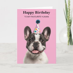 Cute French Bulldog Custom Birthday Card