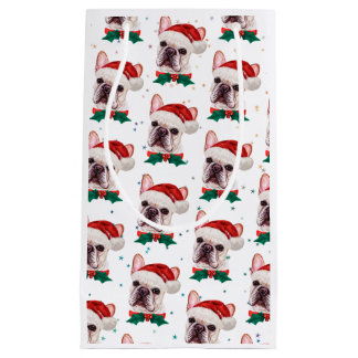 Cute French Bulldog Dog Christmas Pattern Small Gift Bag