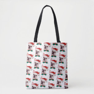 Cute French Bulldog Dog Christmas Pattern Tote Bag
