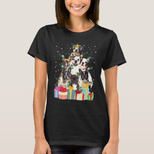 Cute French Bulldog Dog Christmas Tree Lights Pet T-Shirt