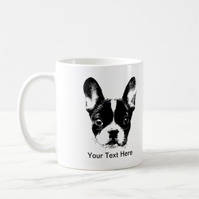 Cute French Bulldog Dog Face Coffee Mug (Left)