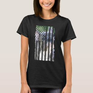 Cute French Bulldog Dog Puppy American Us Flag T-Shirt