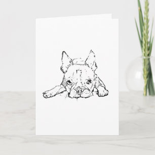 Cute French Bulldog, Frenchie Thinking of you Card