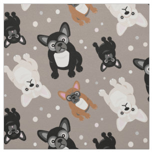 Cute French Bulldog Frenchies Custom Color Fabric