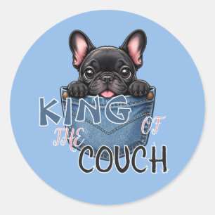 Cute French Bulldog Funny Dog Lover Mug Classic Round Sticker