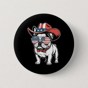 Cute French Bulldog Funny Dog Usa American Flag 4t 6 Cm Round Badge