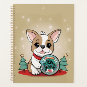 Cute French Bulldog Funny Happy New Year Planner