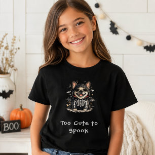 Cute French Bulldog Halloween Skeleton T-Shirt