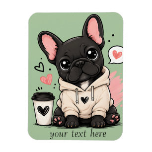 Cute French Bulldog Hoodie Illustration Custom Magnet