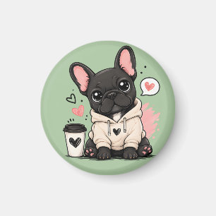 Cute French Bulldog Hoodie Illustration Magnet