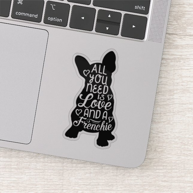 Cute French Bulldog Love Sticker (Detail)