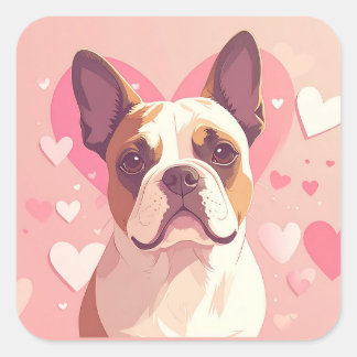 Cute French Bulldog Love Sticker