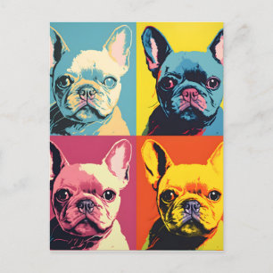 Cute French Bulldog Modern Pop Art Postcard