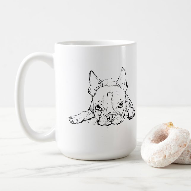 Cute French Bulldog Mug, Personalized Coffee Mug (With Donut)
