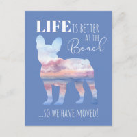 Cute French Bulldog New Address Postcard