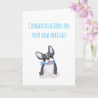 Cute French bulldog new pet card for a couple