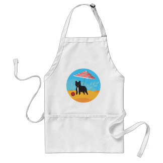 Cute french bulldog on the beach standard apron