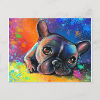 Cute French Bulldog painting Svetlana Novikova Postcard