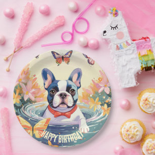 Cute French Bulldog Paper Plate