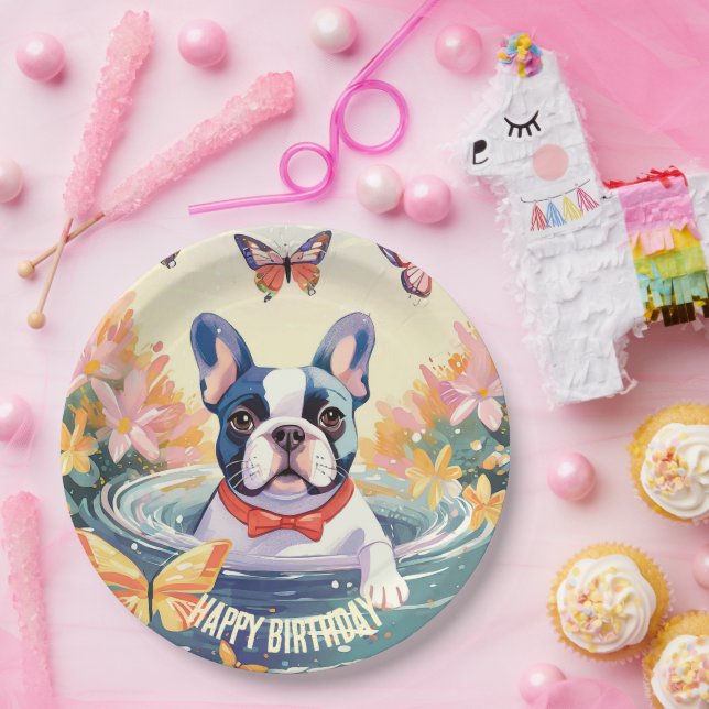 Cute French Bulldog Paper Plate (Party)