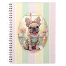 Cute French Bulldog Pastel Lines Cottagecore