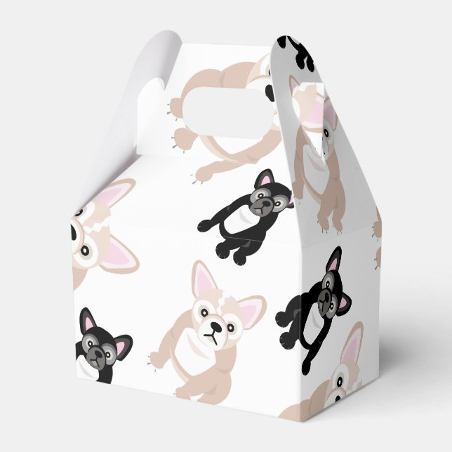 Cute French Bulldog Pattern Favour Box (Front Side)