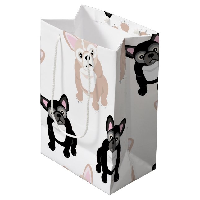 Cute French Bulldog Pattern Medium Gift Bag (Front Angled)