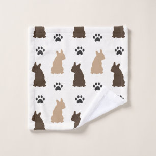 Cute French Bulldog Pattern Wash Cloth