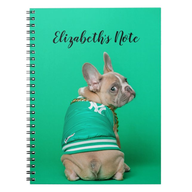 Cute French Bulldog Personalised Notebook (Front)