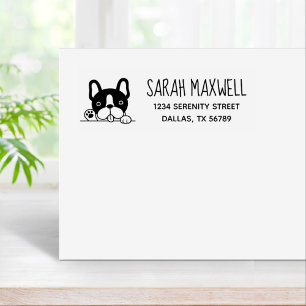 Cute French Bulldog Pet Address Rubber Stamp