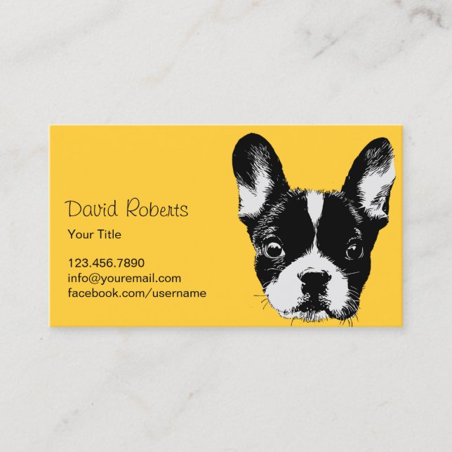 Cute French Bulldog Pet Sitting Pet Care Business Card (Front)