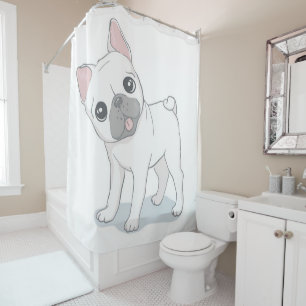 Cute French Bulldog Portrait Dog Lover Shower Curtain