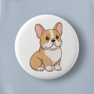 Cute French Bulldog Puppy 6 Cm Round Badge