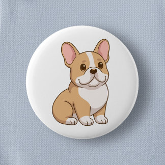 Cute French Bulldog Puppy 6 Cm Round Badge