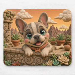 Cute French Bulldog Puppy, Baby Dog Mouse Pad